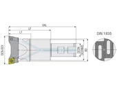 Kétélű nagyoló kiesztergáló test - ABHRS-D16x42-W16-L90