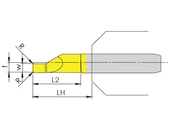 MINI homlok beszúrókés - W1.0/15.2 - tmax 2.0 - D6.0 mm