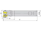 Sarokmarófej 90° - D20 d2=20 mm Z=3 L=150 mm