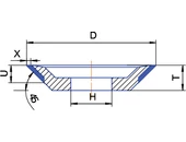 Gyémánt köszörű korong - 12V9 D100 W3 X10 H20