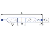 Gyémánt köszörű korong - 14A1 D125 U3 X5 H32 T6 J100