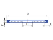 Gyémánt köszörű korong - 1A1R D150 T2,0 X5 H32