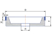 CBN köszörű korong - 6A9 D100 W3 X10 H25 T40