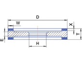 Gyémánt köszörű korong - 9A3 D150 W10 X3 H32 T32 E12