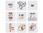 Hosszlyukmaró rövid HSCo8 - D1.00/4.00 d6