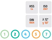 Kereszt fogazású tárcsamaró HSSCo8 - D50/3.00 d16 Z14