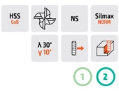 Maró extra hosszú HSSCo8 - D8.00/25.00 d8 L180 mm