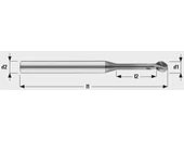 Keményfém gömbvégű másolómaró (Lollipop) - D1.0-D6.0 mm