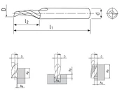 1 élű maró készlet HSSCo5 - D3, 4, 5, 8, 8, 10