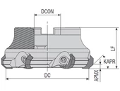 Kép 2/2 - Feltűzhető 43°-os marófej - D160 mm d2=40 mm L=63 mm