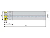 Sarokmarófej 90° belső hűtéssel - D18.0 mm Z=2 L=135 mm