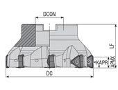 Kép 2/2 - Feltűzhető 90°-os marófej - D50 d2=22 mm Z5 L=40 mm