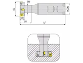 Kép 2/2 - Váltólapkás T-horony maró - DC2.0-DC8.0mm