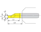 Kép 1/3 - MINI homlok beszúrókés - W2.50/15.2 - tmax 5.0 - D6.0 mm