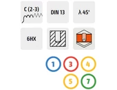 Gépi menetfúró 45° HSS-PmCo TiH1 - M6.0x1.00
