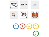 Gépi menetfúró terelöéles HSSE-TiN - M2.0x0.40