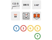 Gépi menetfúró 40° HSSE-TiN - M6.0x1.00
