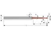 Keményfém Cr rádiuszos 2 élű maró - D3.0/20.0 - d6.0 Cr 0.3 mm