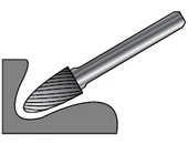 Turbómaró ívelt gömbvégű RBF - D12.00/25 d6 R2,5
