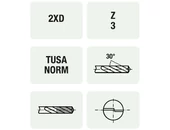 Keményfém mikrómaró - D0.3/0.6 - d3 mm - Z3