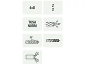 Keményfém fúró belső hűtéssel 4XD - D1.00 - 4.00 mm