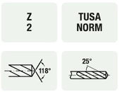 Kép 2/2 - Keményfém fúró 118°-os 6XD - <br>D0.30 - 13.00 mm