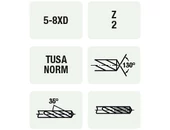 Kép 3/3 - Keményfém fúró 5XD-8XD - D0.30 - 3.00 mm