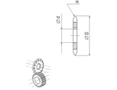 Fogaskerék alakmaró HSS - Modul 3.25 D70.00/27.00 mm Z12