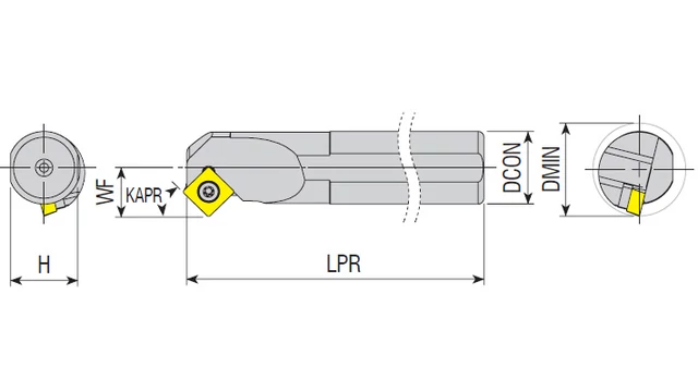 Váltólapkás belső esztergakés 45°-os - DMIN16.0-DMAX40.0mm