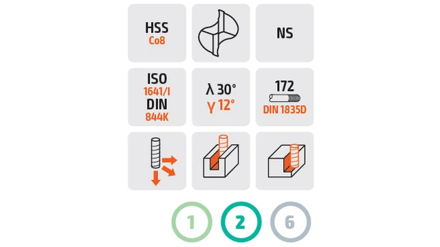 Hosszlyukmaró HSSCo8 - D2.0/7.0 d6