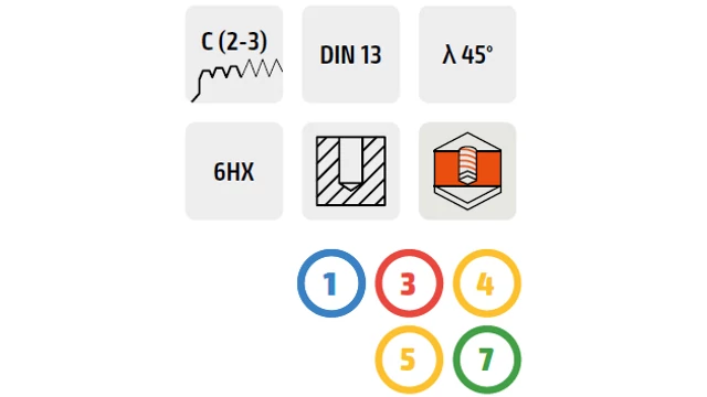 Gépi menetfúró 45° HSS-PmCo TiH1 - M6.0x1.00