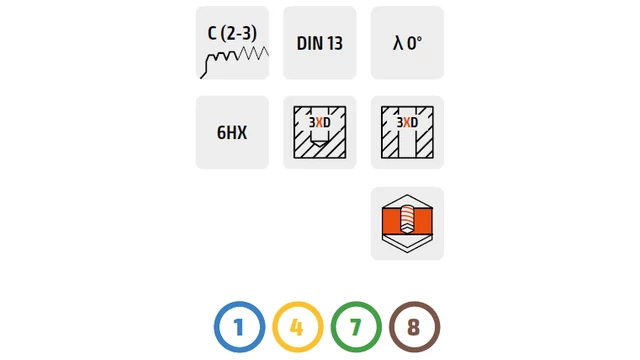 Gépi menetformázó HSS-PmCo TiH1 - M6.0x1.00