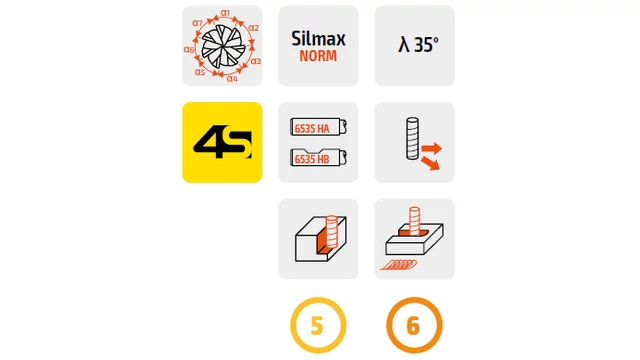 Keményfém 35°-os maró 7 élű