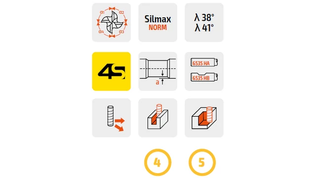 Keményfém 38-40°-os maró 4 élű
