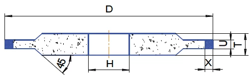 Gyémánt köszörű korong - 14A1 D125 U3 X5 H32 T6 J100