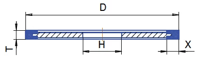 Gyémánt köszörű korong - 1A1R D100 T1 X5 H20