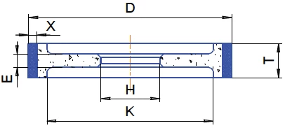 Gyémánt köszörű korong - 9A1 D150 T10 X10 H20 E6